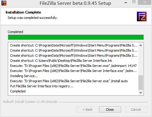 FileZilla Server 安装