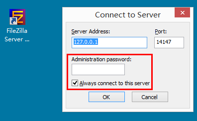 FileZilla Server 连接服务器